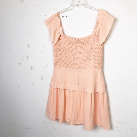 𝅺ALLIE & Jay smocked peach mini dress - Picture 5 of 11